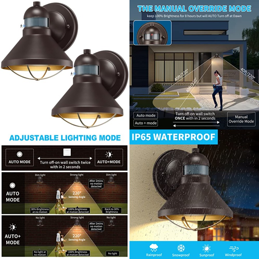 Wall Lighting Outdoor - Set di 2 Applique LED da
